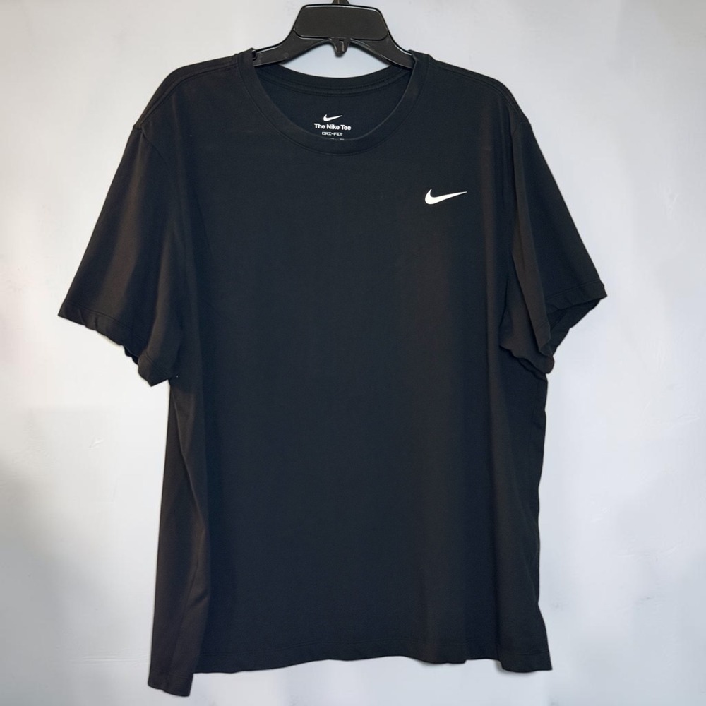 Nike Dri-FIT Mens T-Shirt XXL Black Short Sleeve Crew Neck Swoosh Logo AR6029